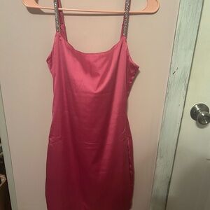 Satin Pink Slip Dress